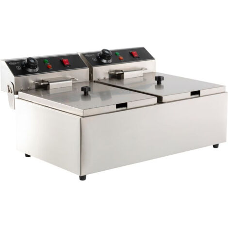 Friteuse Professionnelle Électrique - 2 x 6 L sans Robinet de Vidange - Combisteel (1/5)