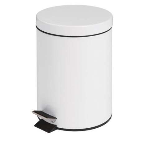 Poubelle à pédale blanche 5L - BOLERO (1/5)