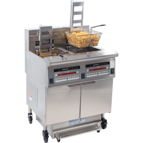 Friteuse électrique avec relevage automatique et filtration 2x22 l 17+17kw - Casselin (1/2)