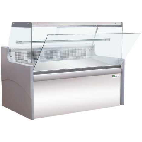 Comptoir d'exposition gris - vitrage droit - 1340 mm - froid ventilé - AFI COLLIN-LUCY (1/2)