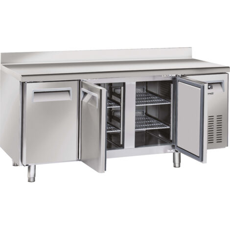 Table réfrigérée avec dosseret - 3 portes - 400 L - Casselin (1/2)