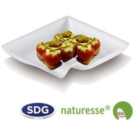 Assiette jetable Finger Food 8x8 cm en cellulose - 500 pièces - Ecobioshopping (1/4)