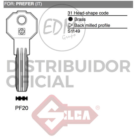 LLAVE PUNZONADA PF20 - PREFERIDA