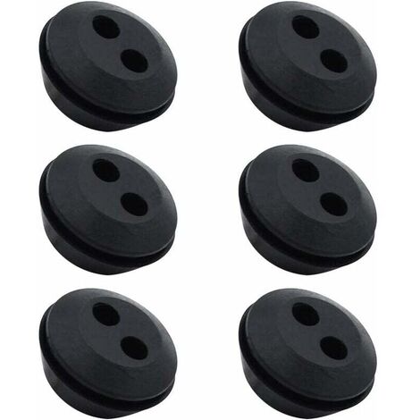 Lot de 6 Bouchon de Tuyau de Carburant Joint de Réservoir Caoutchouc 2 Trous Passe durite passe Durite Reservoir Debroussailleuse Accessoires (1/5)