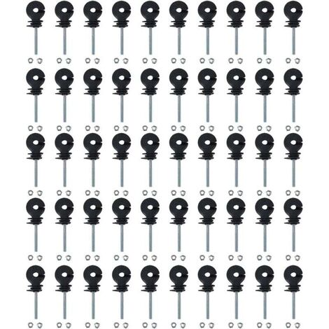 Lot De 50 Isolateurs De Clôture Électrique, Isolateur De Clôture Électrique À Visser Pour Élevage D'animaux, Accessoires De Système De Grille Tube Tétragone Tube Rond Tube De Fer D'angle (1/5)