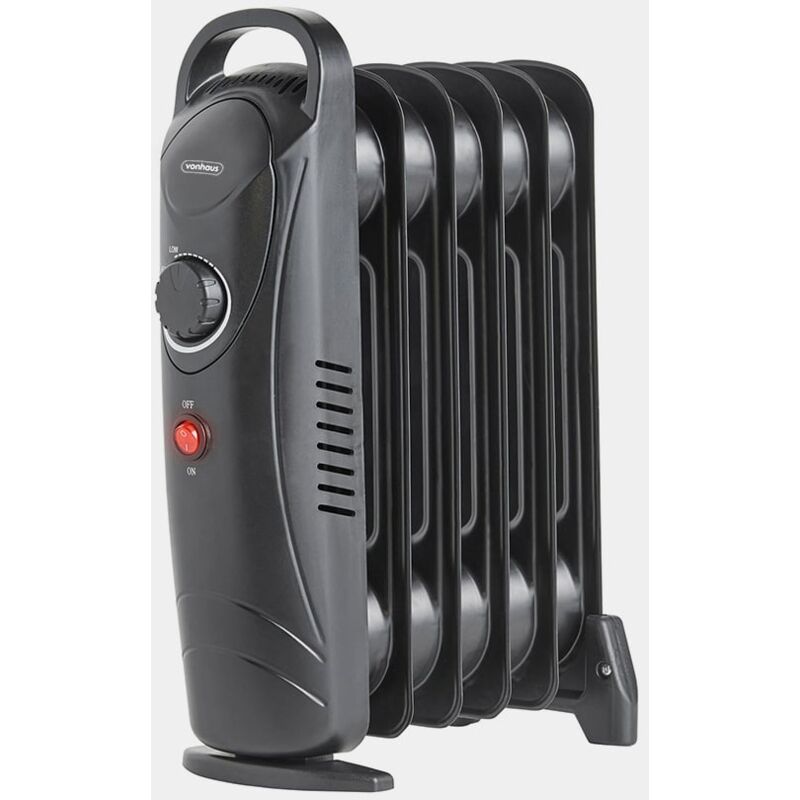VonHaus Mini Oil Filled Radiator – 800W – H38 X L28 X D14cm – 6 Fin – Small  Plug-in Portable Electric Heater – Lightweight Design, Thermostat, Thermal  Safety Cut-off – For Small Spaces – Black