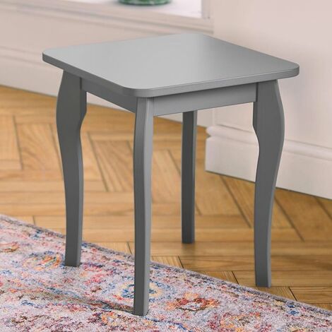 BTFY – Grey Dressing Table Stool – Vanity Seat Makeup Chair Mini Stool – Easy Assembly & Lightweight Vintage Style for Bedroom Dressing Room