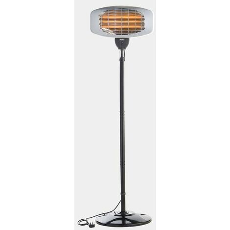 VonHaus Electric Patio Heater 2000W Free Standing - Quartz Heating, Outdoor, Garden, Weatherproof Safety Rated to IPX4 - Height Adjustable with 3 Heat Settings & 45 Degree Tilt Angle