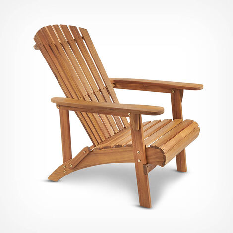 VonHaus Adirondack Chair - Outdoor Garden Furniture Fire Pit Chair made from Acacia Hardwood with Oiled Finish