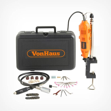 VonHaus 135W Rotary Multi Tool with Stand, Flexi-Shaft and 40pc Accessory Kit- DREMEL Compatible