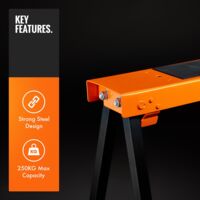 VonHaus Steel Saw Horse Trestles – Twin 