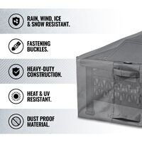 VonHaus Waterproof Garden Square Firepit Cover - 'The Storm Collection' Premium Heavy Duty Breathable Fabric Protection (L78cm x D78cm x H50cm) - Slate Grey
