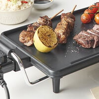 VonShef Large Teppanyaki Grill - 2000W Electric, Multipurpose, Easy Clean BBQ Table Top Grill with Adjustable Temperature Control, Oil Drip Tray & 8 Spatulas- for Meat, Vegetables & Fish - 43x23x10cm