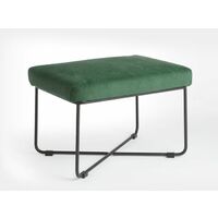 VonHaus Footstool, Grey & Green Footrest with Metal Frame, Multifunctional Foot Stool Pouffe