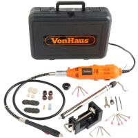 VonHaus 135W Rotary Multi Tool with Stand, Flexi-Shaft and 40pc Accessory Kit- DREMEL Compatible