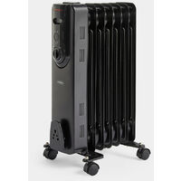 NRG Portable Oil Filled Radiator Electric 2.5KW Adjustable Thermostat 11 Fin Radiator Heater with 3 Power Settings