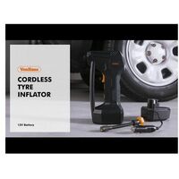 VonHaus 12v Cordless Tyre Inflator – Digital Air Compressor, Electric Tyre Pump – 125 PSI with LCD Display, Rechargeable Battery, LED Light, Carry Case, Accessories - For Car, Bike, Boat, Motorcycle