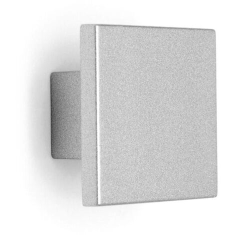Pomolo quadrato effetto alluminio 30x30x19mm - 022Q Quadro