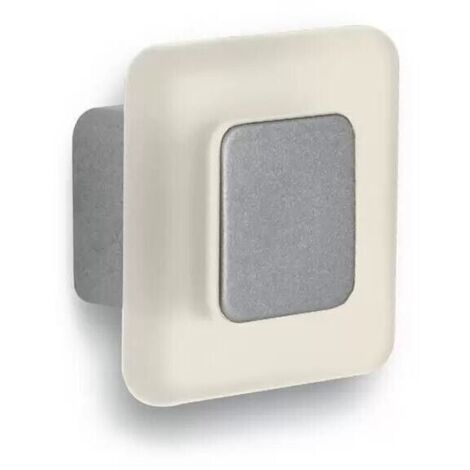 Pomolo quadrato satinato con rivestimento trasparente-opalino 36x36x21mm - 024Q Forma