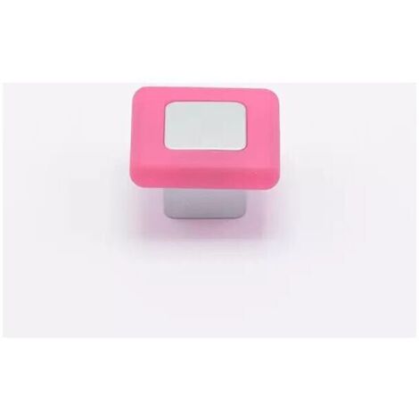 Pomolo quadrato satinato con rivestimento fuxia 36x36x21mm - 024Q Forma
