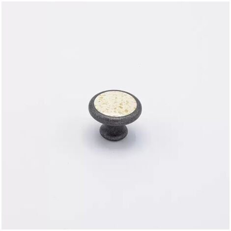 Pomolo rotondo effetto ferro con placca maculata 35x26mm - 026E Fungo