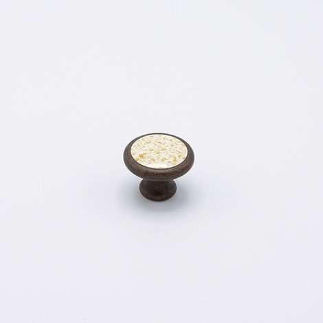 Pomolo rotondo effetto rame con placca maculata 35x26mm - 026E Fungo