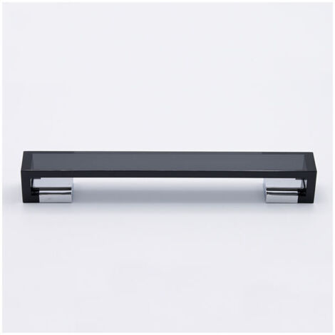 Maniglia in vetro fum con inserti cromati 205x24x28mm - 037B Omega (1/2)