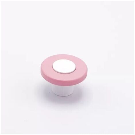 Pomolo tondo di colore rosa in goffrato fine incastonato su base bianca 40x25mm - 414H Wheel