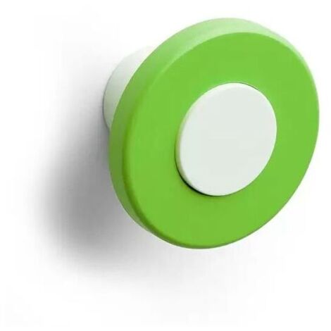 Pomolo tondo di colore verde in goffrato fine incastonato su base bianca 40x25mm - 414H Wheel