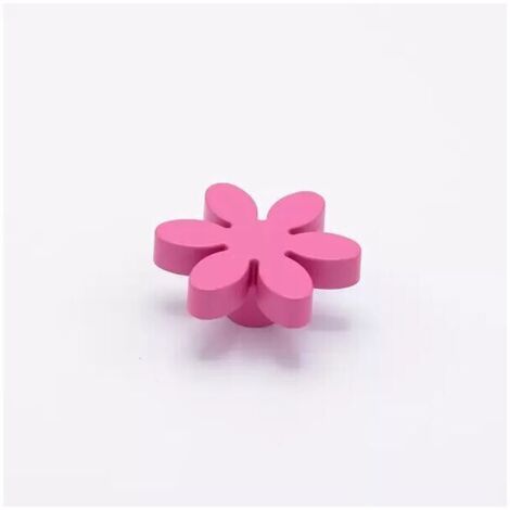 Pomolo a forma di fiore di colore fuxia in goffrato fine 56x24mm - 415 Flower