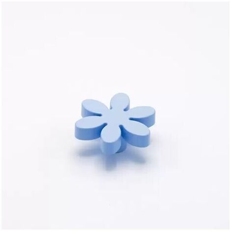 Pomolo a forma di fiore di colore azzurro in goffrato fine 56x24mm - 415 Flower