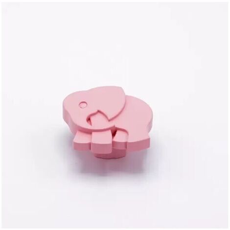 Pomolo rosa a forma di elefantino in goffrato fine 53x56x25mm - 427E Animalier