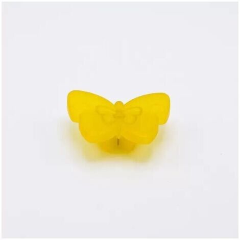 Pomolo giallo a forma di farfalla in goffrato fine 71x53x27mm - 427F Animalier