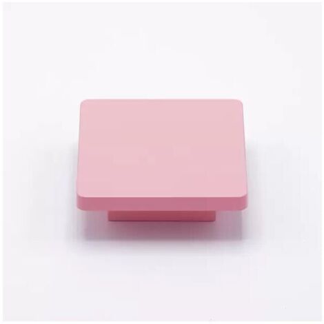 Pomolo piatta e quadrata in goffrato fine rosa 70x70x22mm - 431 Square