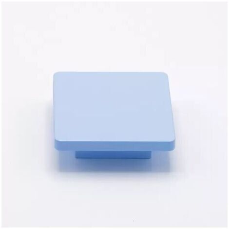 Pomolo piatta e quadrata in goffrato fine azzurro 70x70x22mm - 431 Square