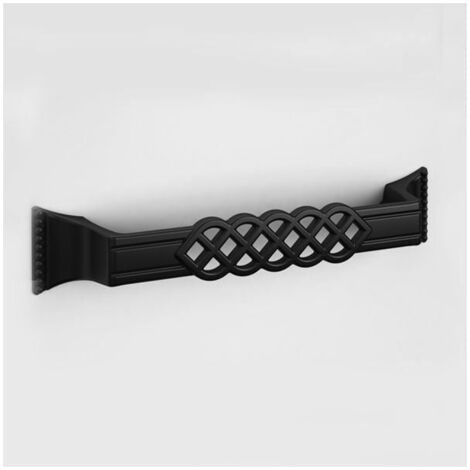 Maniglia elegante con decorazione centrale - Laccato nero