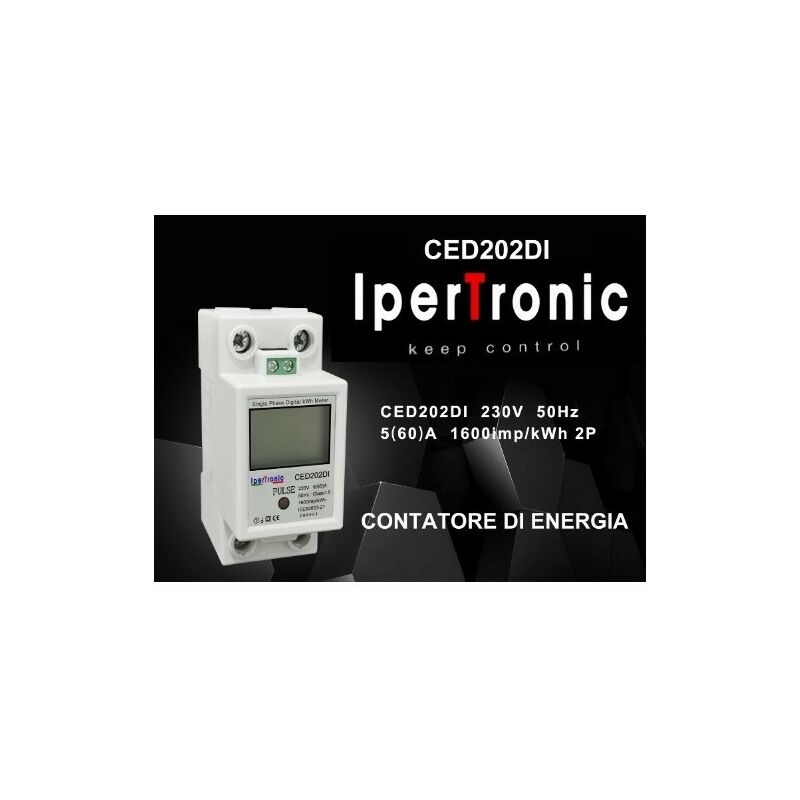 Contatore di energia elettrica attacco din 2 moduli 220v