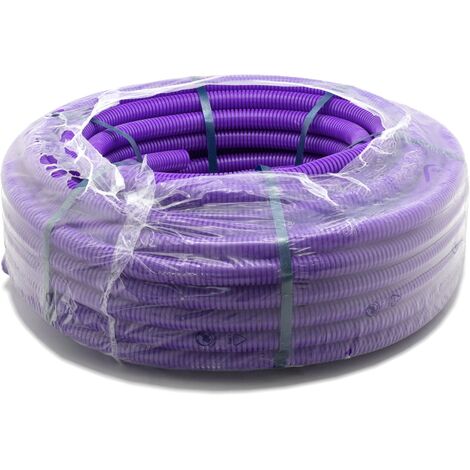 Tubo corrugato viola colorato da 20 Matassa da 50 mt