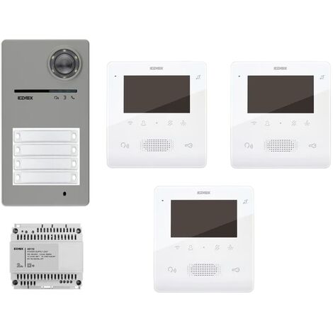 Kit Videocitofono elvox 3 famiglie Roxie nuova pulsantiera vivavoce a colori