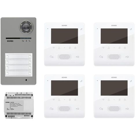 Kit Videocitofono elvox 4 famiglie Roxie nuova pulsantiera vivavoce a colori