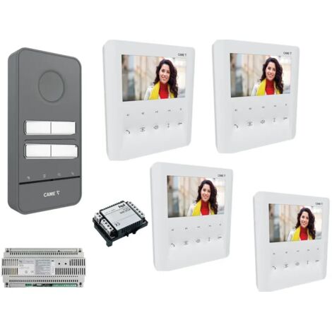 Kit Videocitofono quadrifamiliare came con Monitor vivavoce 4 famiglie