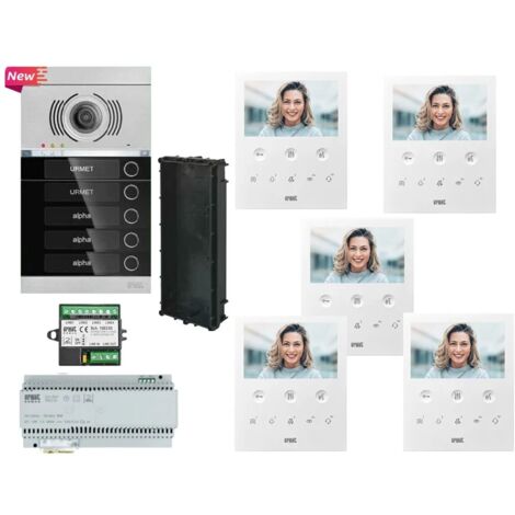 KIT VIDEOCITOFONO URMET VOG5 5 FAMIGLIE ALPHA INCASSO 1760/6
