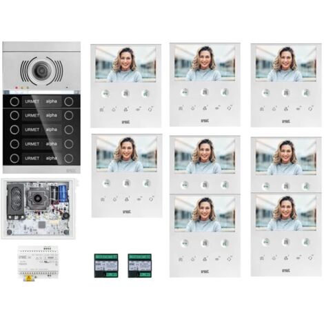 KIT VIDEOCITOFONO URMET VOG5 8 FAMIGLIE ALPHA INCASSO 1760/6