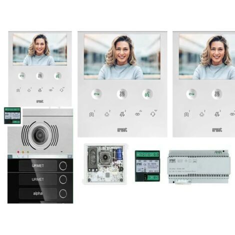 KIT VIDEOCITOFONO URMET VOG5 VIVAVOCE ALPHA INCASSO 3 FAMIGLIE KIT VIDEOCITOFONO 1760/6