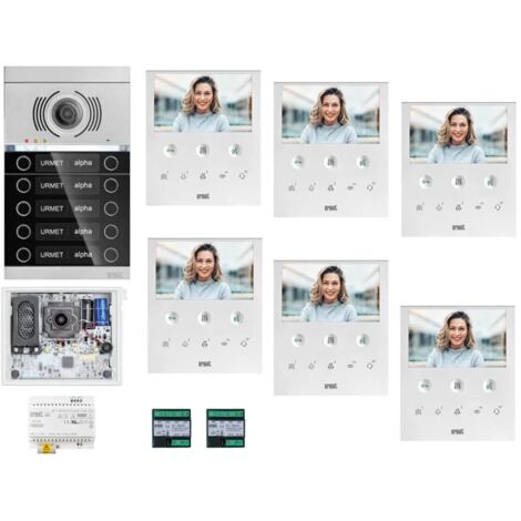 KIT VIDEOCITOFONO URMET VOG5 6 FAMIGLIE ALPHA INCASSO 1760/6