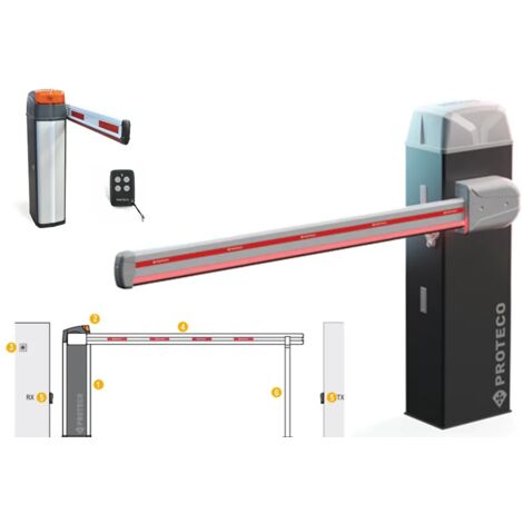 kit Barriera automatica stradale con LED asta e staffa mobile 6 metri proteco PARK 6