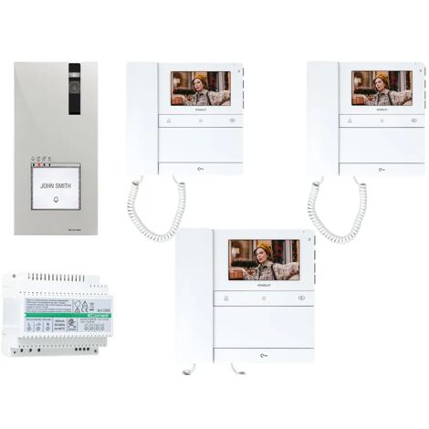 Videocitofono comelit peoople trifamiliare 3 famiglie cornetta PL8461M + PL6701