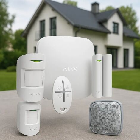 Kit Allarme Ajax Wireless 2 Sensori con Sirena e Telecomando – Antifurto Casa e Negozio con App