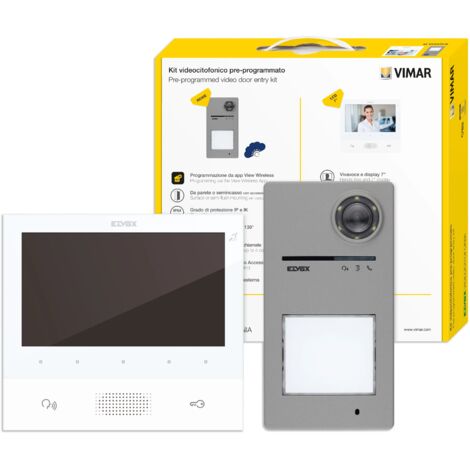 Kit videocitofonico Roxie Elvov K40505.R monofamiliare Tab 7 espandibile a colori