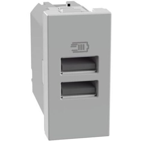Caricatore usb bticino matixgo due porte tipo a 1 modulo grigio - jg4191aa